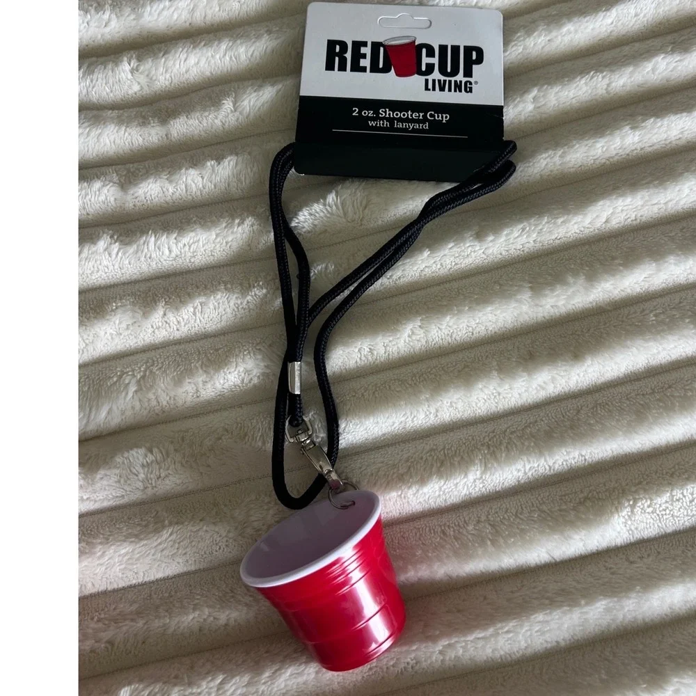 Red Cup Living 2 oz Shooter Cup with Lanyard Set of 5 Reusable Party Shot 4067